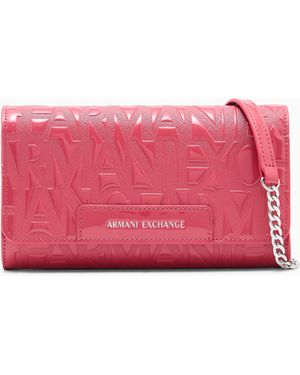ARMANI EXCHANGE Geldbörse Mit Kette Und Umschlagklappe Sowie Logoprägung - Pink