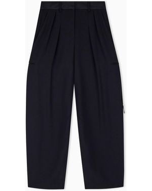 ARMANI EXCHANGE Pantalón Up For Party Ancho Con Pinzas Y Tiro Alto - Azul