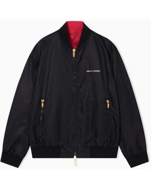ARMANI EXCHANGE Reversible Satin Blouson With Metal Details - Blue