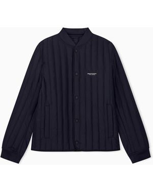 ARMANI EXCHANGE Regular Fit Blouson Jacket With Padding And Rib Details - Blue