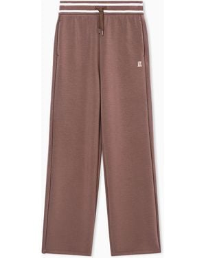 ARMANI EXCHANGE Jogger Trousers With Contrasting Trims - Brown