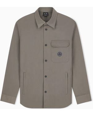 ARMANI EXCHANGE Oversized Fit Shirt With Lining - Brown