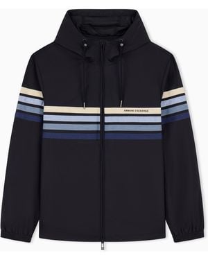 ARMANI EXCHANGE Minimal Chic Stretch Nylon Technical Blouson - Blue