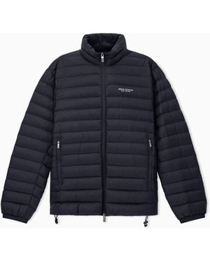ARMANI EXCHANGE Quilted Down Puffer Jacket With A High Collar Essential - Blue