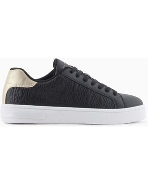 ARMANI EXCHANGE Technical Mesh Trainer With Platform And Metal Insert - Blue