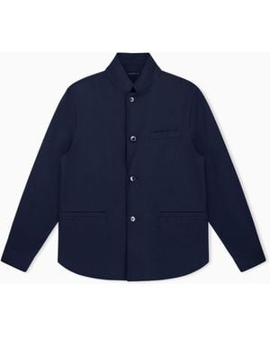 ARMANI EXCHANGE Regular Fit Blazer Stretch Viscose Blend - Blue