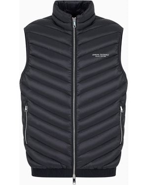 ARMANI EXCHANGE Piumino Smanicato Imbottito Double Face - Nero