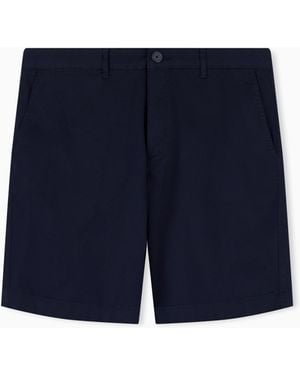 ARMANI EXCHANGE Stretch Cotton Twill Bermuda Shorts - Blue