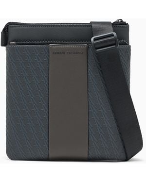 ARMANI EXCHANGE Flat Crossbody Messenger Bag - Black