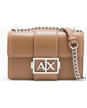 ARMANI EXCHANGE Sac Bandoulière Jodie En Similicuir À Rabat Et Chaîne - Blanc