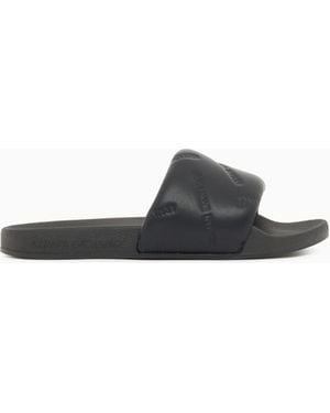 ARMANI EXCHANGE Slides With Logo - White