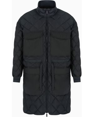 ARMANI EXCHANGE Quilted Jacket With Max Pockets - Blue