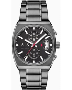 ARMANI EXCHANGE Reloj Con Cronógrafo De Acero Inoxidable Gris Metálico - Blanco