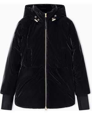 ARMANI EXCHANGE Lightweight Blouson Jacket With Velvet Effect - Blue