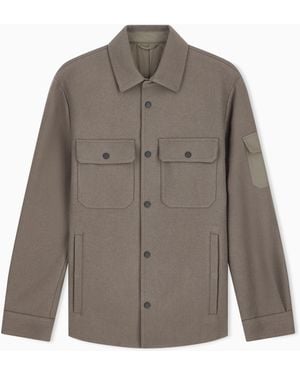 ARMANI EXCHANGE Cazadora De Mezcla De Lana Virgen Con Corte Regular - Gris