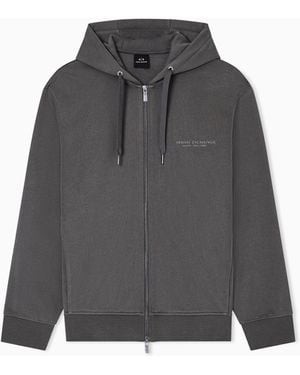 ARMANI EXCHANGE Basic Zip-Up Hoodie - Grey
