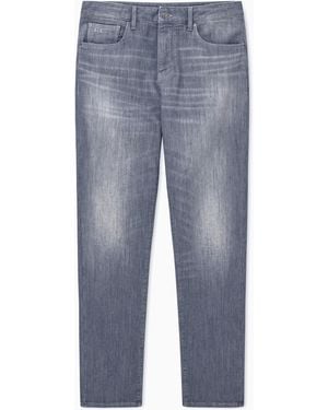 ARMANI EXCHANGE Faded Fleece Denim Jeans With A Comfort Slim Fit - Grey