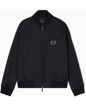 ARMANI EXCHANGE Quilted Full-Zip Down Jacket - Blue