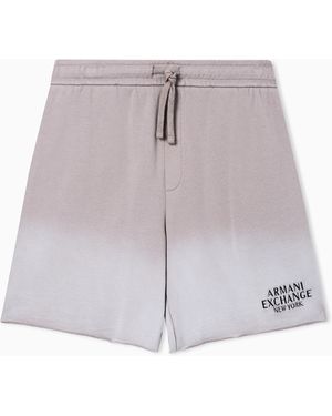 ARMANI EXCHANGE Used-Effect Bermuda Shorts With Logo - Grey