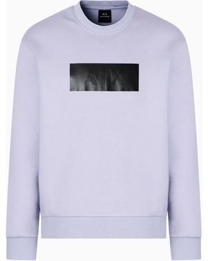 ARMANI EXCHANGE Felpa Girocollo Stampa Logo Vinile - Viola