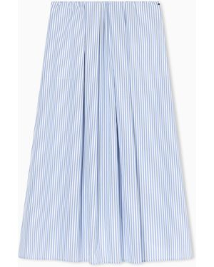 ARMANI EXCHANGE Long Draped Striped Skirt - Blue