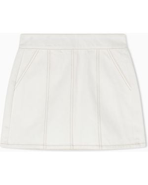 ARMANI EXCHANGE Rigid Denim Mini Skirt - White