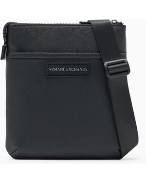 ARMANI EXCHANGE Flat Crossbody Messenger Bag - Black