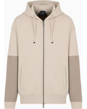 ARMANI EXCHANGE Felpa Con Cappuccio Con Maniche A Contrasto - Neutro