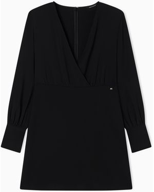ARMANI EXCHANGE Short Twill Dress With Detail On The Cuffs - Black