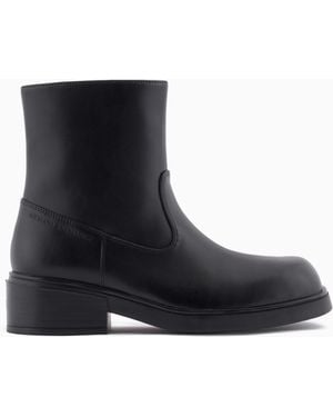 ARMANI EXCHANGE Square-Toe Camperos Ankle Boots - Blue