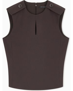 ARMANI EXCHANGE Top Crossover Im Regular Fit Aus Recyceltem Krepp - Braun