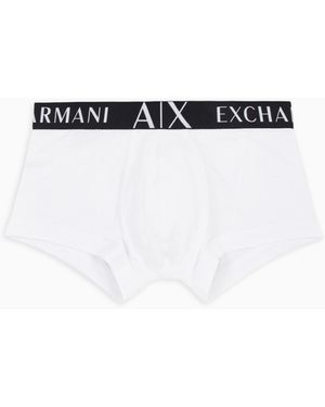 ARMANI EXCHANGE Stretch Fabric Boxer Shorts - White