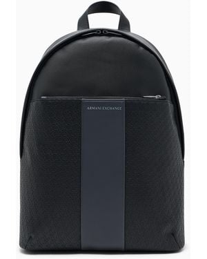 ARMANI EXCHANGE Zaino Con Banda A Contrasto Con Logo E Tasca Frontale - Blu