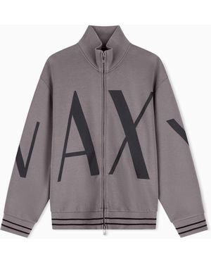ARMANI EXCHANGE Sudadera De Algodón Elástico Con Corte Regular - Gris