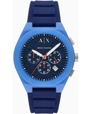 ARMANI EXCHANGE Sync Chronograph Silicone Watch - Blue