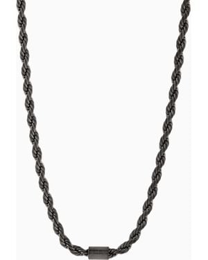 ARMANI EXCHANGE Gunmetal Stainless Steel Chain Necklace - Metallic