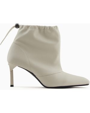 ARMANI EXCHANGE Heeled Ankle Boots With Drawstring - White