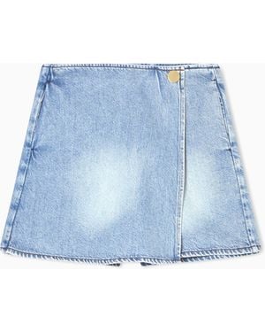 ARMANI EXCHANGE Lyocell Denim Shorts - Blue