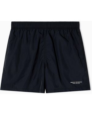 ARMANI EXCHANGE Boxer Con Elastico Corto Con Logo - Blu