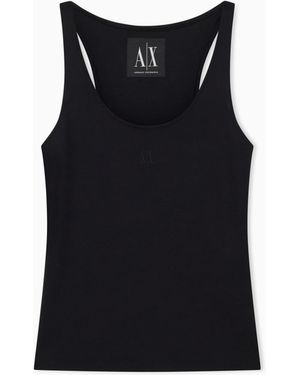 ARMANI EXCHANGE Fitted Tank Top - Black