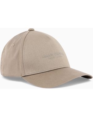 ARMANI EXCHANGE Cotton Baseball Cap With Embroidered Logo Essential - White