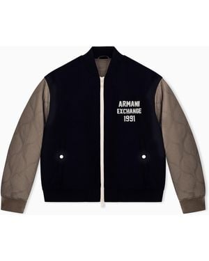 ARMANI EXCHANGE Regular Fit Blouson Jacket - Blue