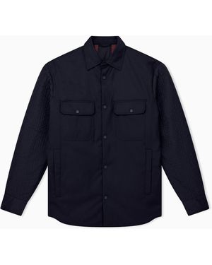 ARMANI EXCHANGE Blouson À Manches Matelassées Et Poches À Rabat - Bleu