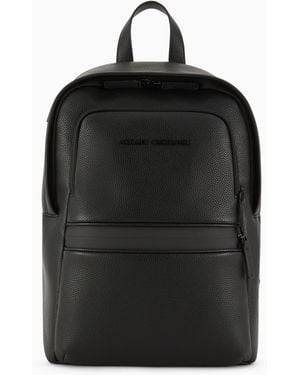 ARMANI EXCHANGE Square Backpack With Contrasting Details - Black