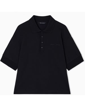ARMANI EXCHANGE Slim Fit Stretch Piquet Polo - Black