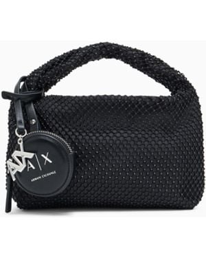 ARMANI EXCHANGE Textured Mini Crossbody Bag - Blue