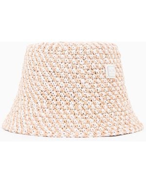 ARMANI EXCHANGE Gestreifter Strohhut - Natur