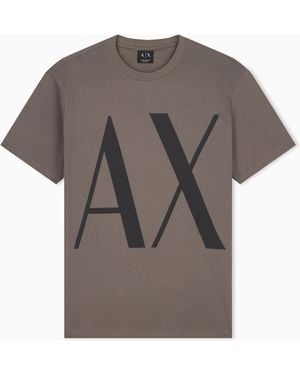 ARMANI EXCHANGE T-Shirt En Jersey De Coton À Coupe Régulière - Gris