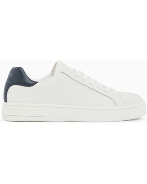 ARMANI EXCHANGE Trainers Split Leather With Cotton Lining - White