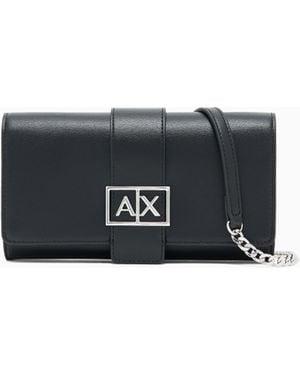 ARMANI EXCHANGE Wallet On Chain With Asv Logo - Black